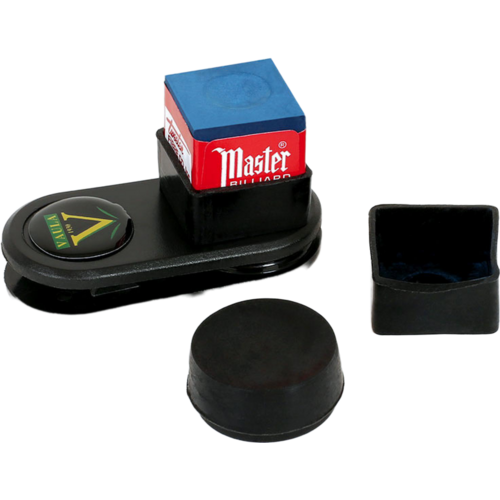 Vaula Chalk Holder. For round and square billiard chalk. With trouser clip. Magnetic, with closing cap. Vaula Vaula Chalk Holder. For round and square billiard chalk. With trouser clip. Magnetic, with closing cap.