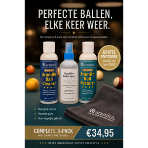 ARAMITH 3 pack Aramith Cleaner, Restorder en Ballen spray 3 pack Aramith Cleaner, Restorder en Ballen spray