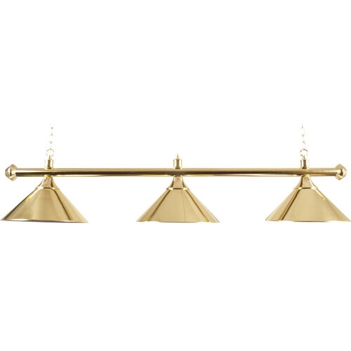 Stang lamp 3 kap stang en kap messing kleur Stang lamp 3 kap stang en kap messing kleur