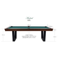 Rasson Madrid pool table, walnut, 7 of 8 feet Rasson Rasson Madrid pool table, walnut, 7 of 8 feet
