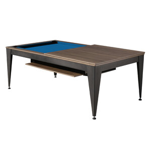 Pooltafel Dynamic Dining Table, Vancouver III, 7 ft., black/brown, blue cloth