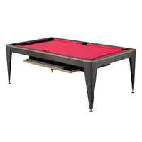 Dynamic Pooltafel Dynamic Dining Table, Vancouver III, 7 ft., black/brown, red cloth