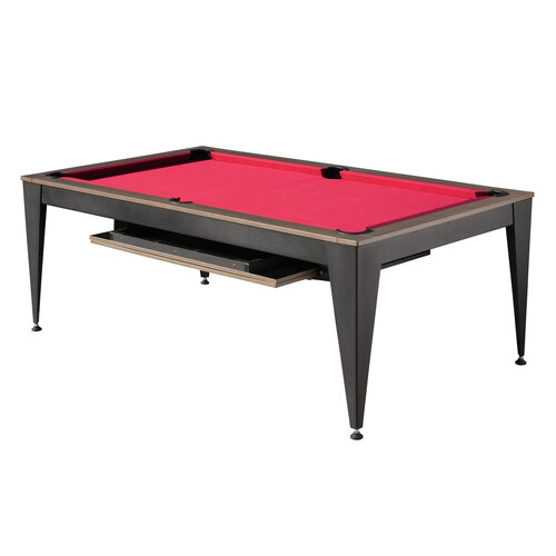 Billardbord Dynamic Spisebord, Vancouver III, 2,1 m, sort/brun, rødt stof Dynamic Billardbord Dynamic Spisebord, Vancouver III, 2,1 m, sort/brun, rødt stof