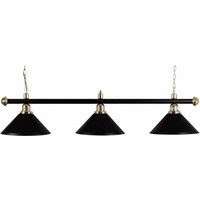 Pool billiard lamp with three shades, copper/black.