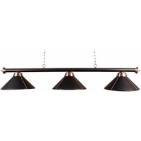 Billiard lamp pool with three shades, leather (black)