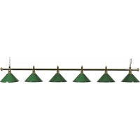 Snooker lamp with 6 shades, brass/green.