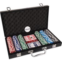 Poker sæt kuffert syntetisk læder 300 chips værdi