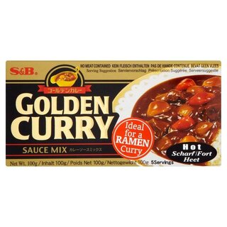 S&B Golden curry sauce mix hot 92 g - black label
