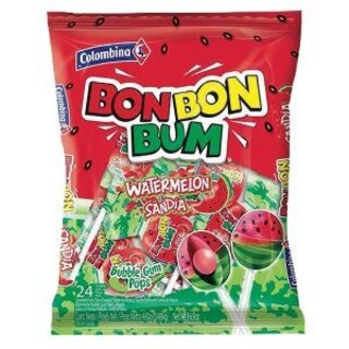 BonBon Bum Watermelon Lollipop 24 pcs  Colombina