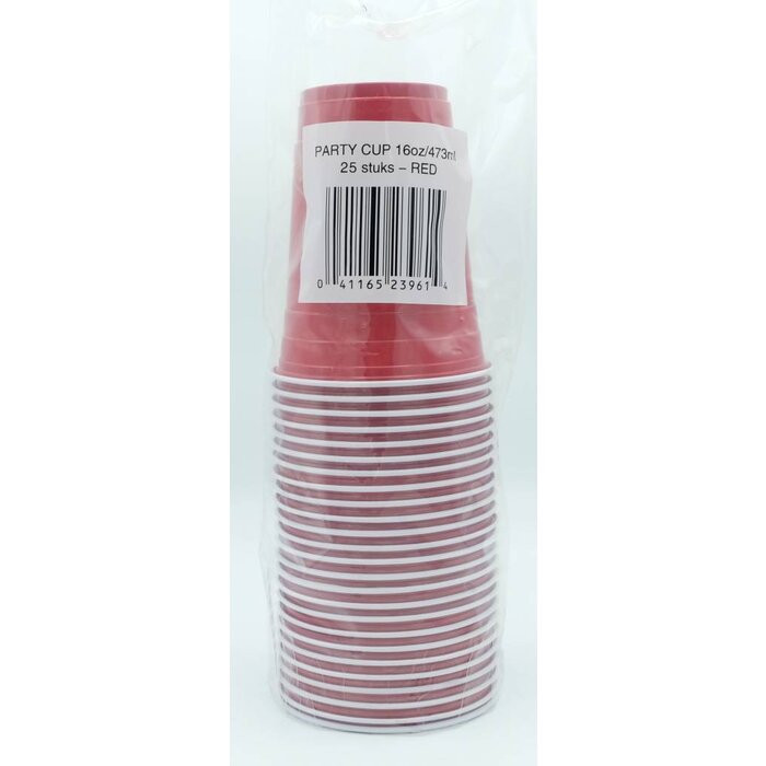 Red Party Cups 25 pcs - 473ml (Plastic)