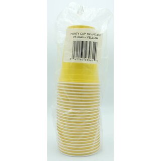 Geel Party Cup 25 stuks 473ml (Plastic)