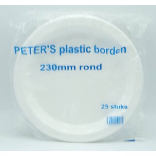 Plastic borden 230mm rond 25 stuks