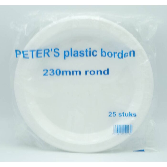 Plastic plates 230mm around 25 pieces