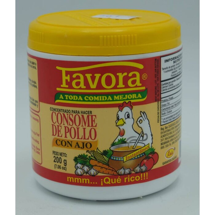 Favora Chicken Flavor Broth with garlic taste 200gr