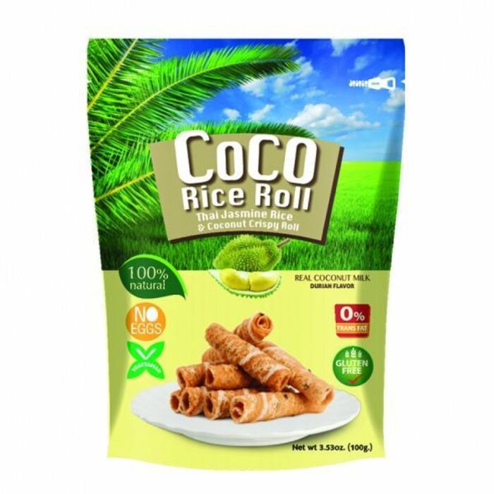 Coco Crispy Rice Roll Durian 100g