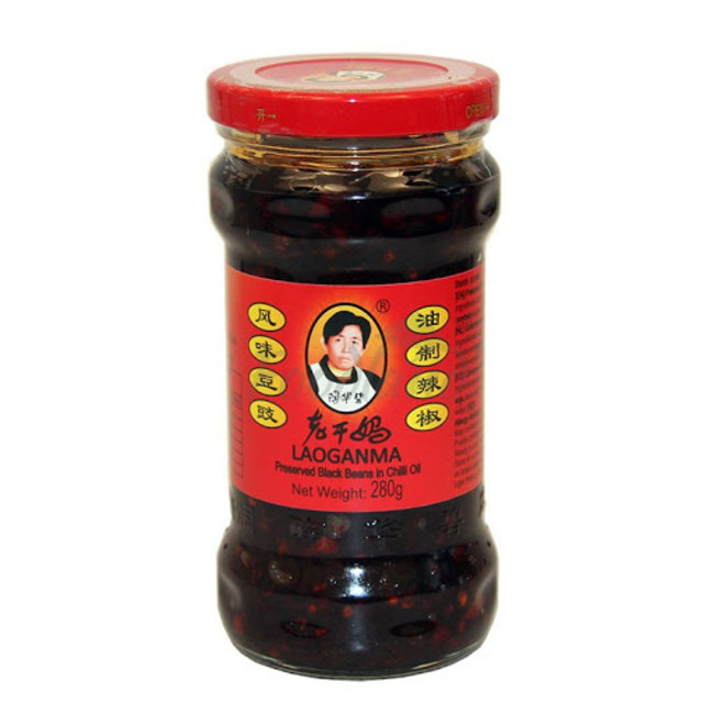 Preserved black beans in Chilli oil 280gr Laoganma Tokogembira.nl