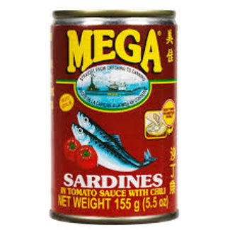 Mega Mega Sardines in tomato sauce with chili 155g