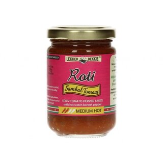 Lekker Bekkie Roti Sambal Tomato medium Hot 145gr