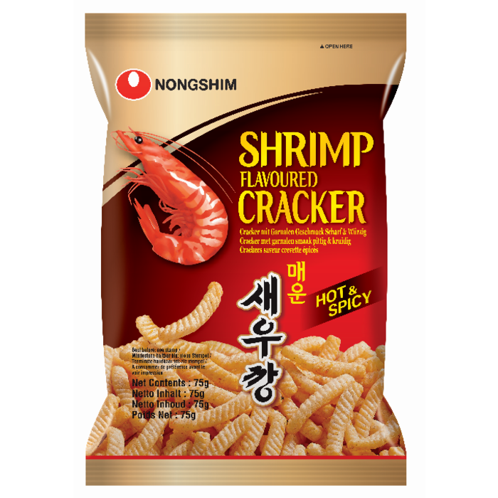 Nongshim Garnalen Chips Hot & Spicy 75g