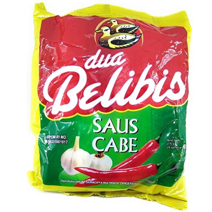 saus cabe  sachets dua belibis 192g - 24 sachet