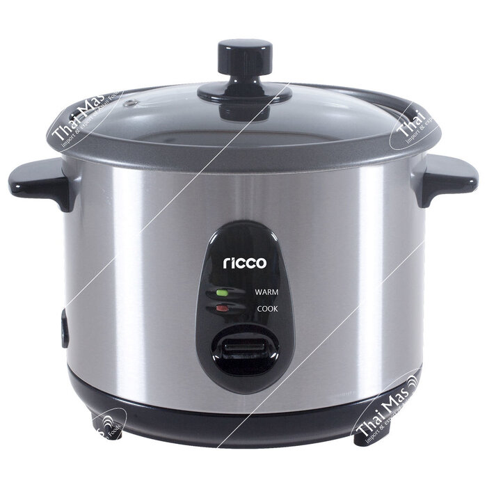 Ricco Rice Cooker 0.6ltr Chrome-Black