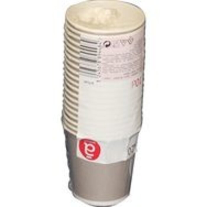 auchan 10x19.5 cl white cardboard cup
