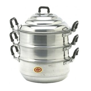 Vintage Thailand Diamond Brand Aluminum 3 Tier Steamer Pot 34 cm