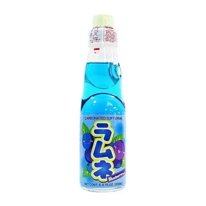 Ramune Blueberry Flavor Soda Drink, 200ml