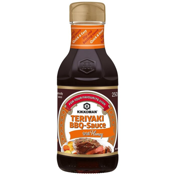 kikkoman teriyaki bbq sauce honey smoky 250ml
