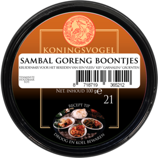 Koningsvogel Sambal goreng boontjes mix. 21 - Koningsvogel