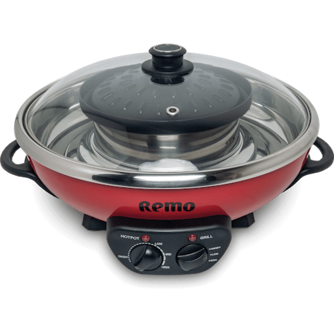 bon instant kaart remo electric fondue pan with grill plate ⌀ 38cm - 5 ltr - Tokogembira.nl