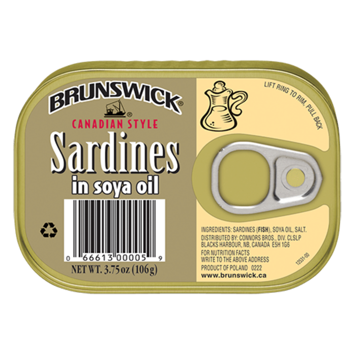 brunswick sardines in soya oil 106g