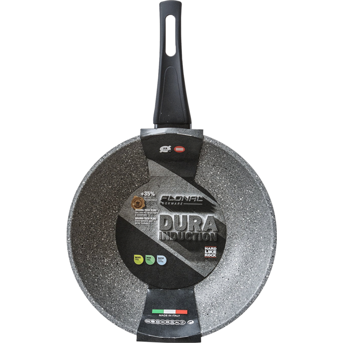 Wok pan Ø 28 cm with handle - light gray - Flonal