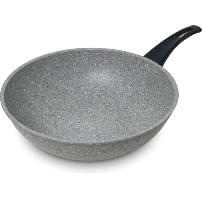 Wokpan Ø 32 cm met steel - lichtgrijs - Flonal