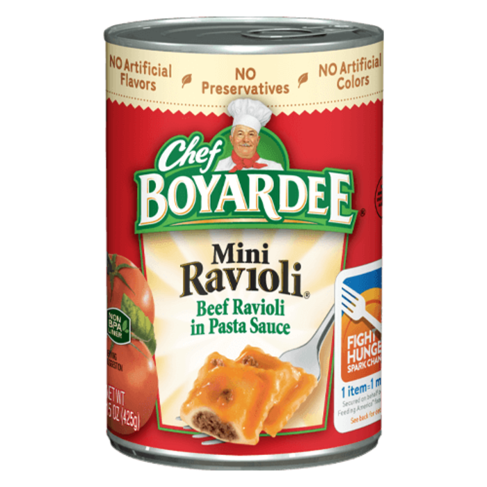mini ravioli 425g - chef boyardee