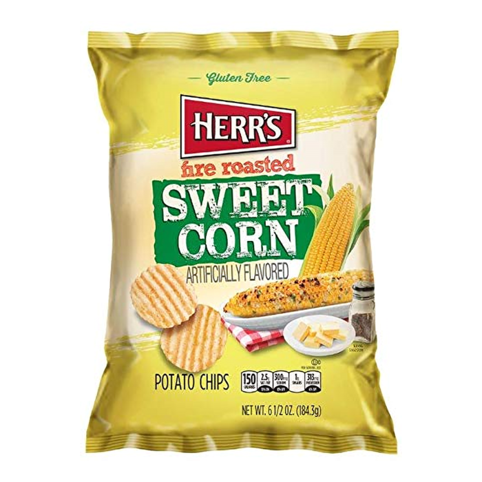 Herr's herr's fire roasted sweet corn potato chips 184.3g