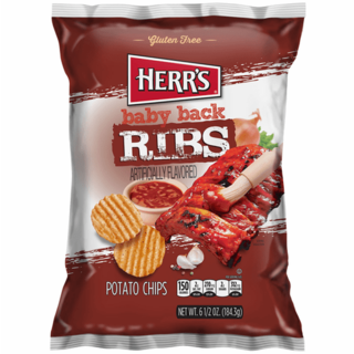 Herr's herr's baby back ribs potato chips 184.3g