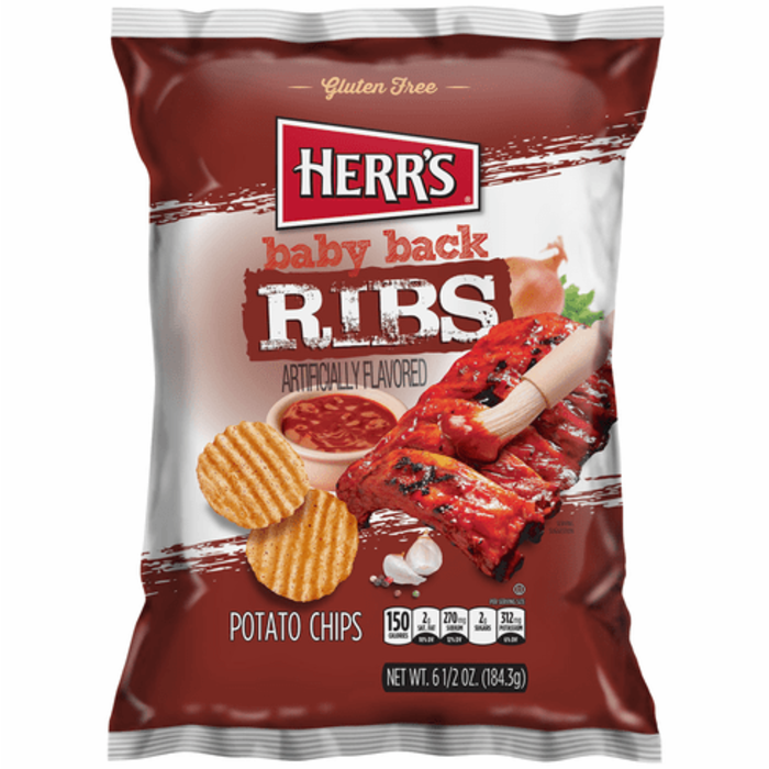 Herr's herr's baby back ribs potato chips 184.3g