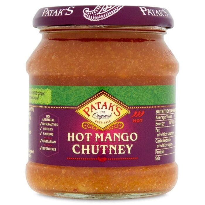 hot mango chutney 340g patak's