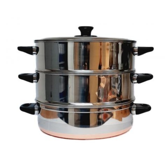 wakker worden Tranen meesterwerk Steamer Set Ø 28cm - 3 stack Maspion - Tokogembira.nl