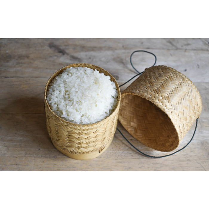 bamboo carrier sweet rice box 3 bundel van Ø 6", 5" & 4"