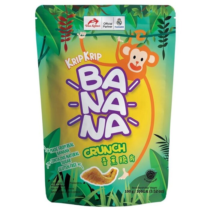 Krip Krip banaan crunch 100g Dua Kelinci