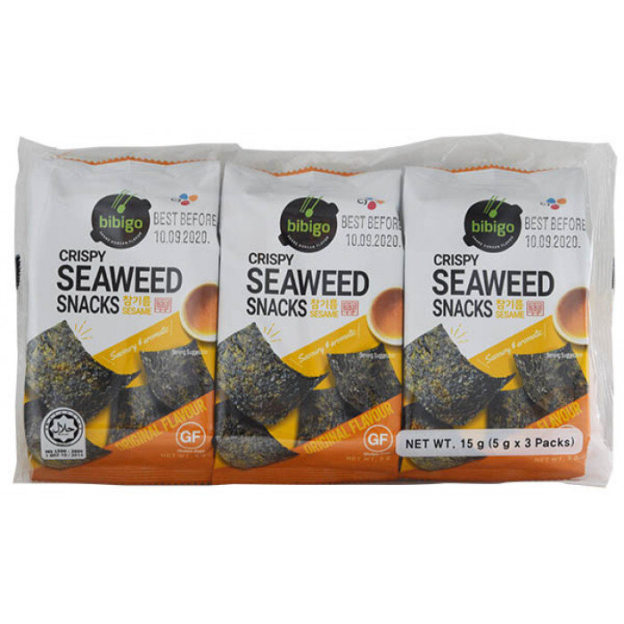 crispy seaweed snack sesame 3 pack x 5g bibigo