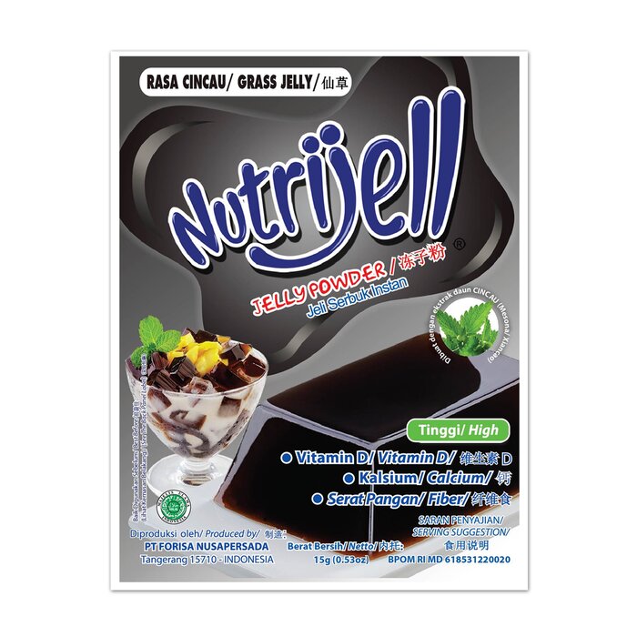 nutrijell rasa cincau - grass jelly jelly powder 15g