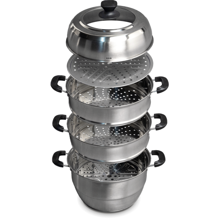 Stoompan RVS 30cm - 3 layers Laotesi Steamer