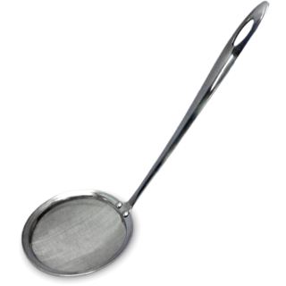 Oil Strainer - stainless steel grease pan Ø10cm - H20cm - yellow pack