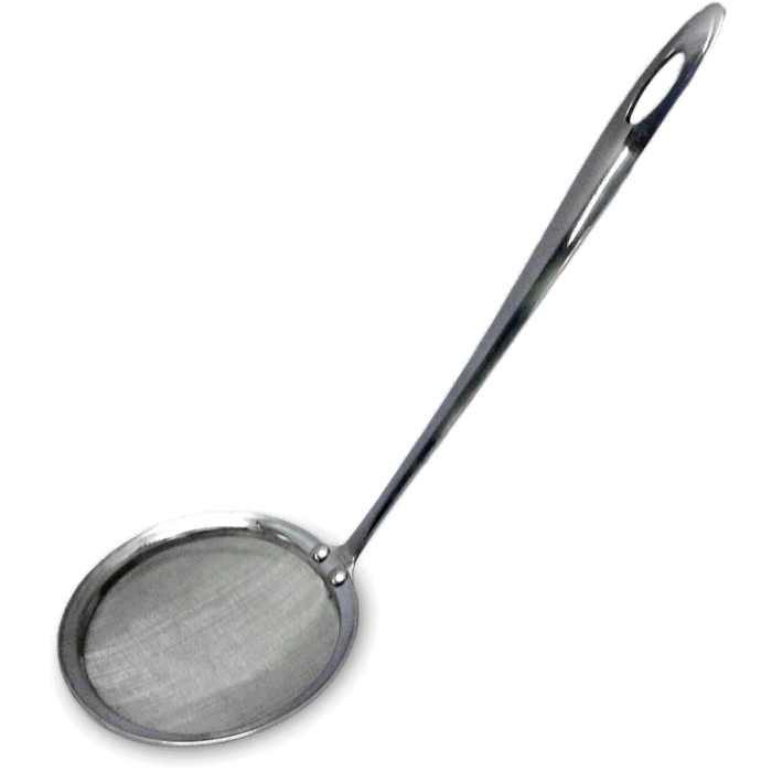 Oil Strainer - stainless steel grease pan Ø10cm - H20cm - yellow pack