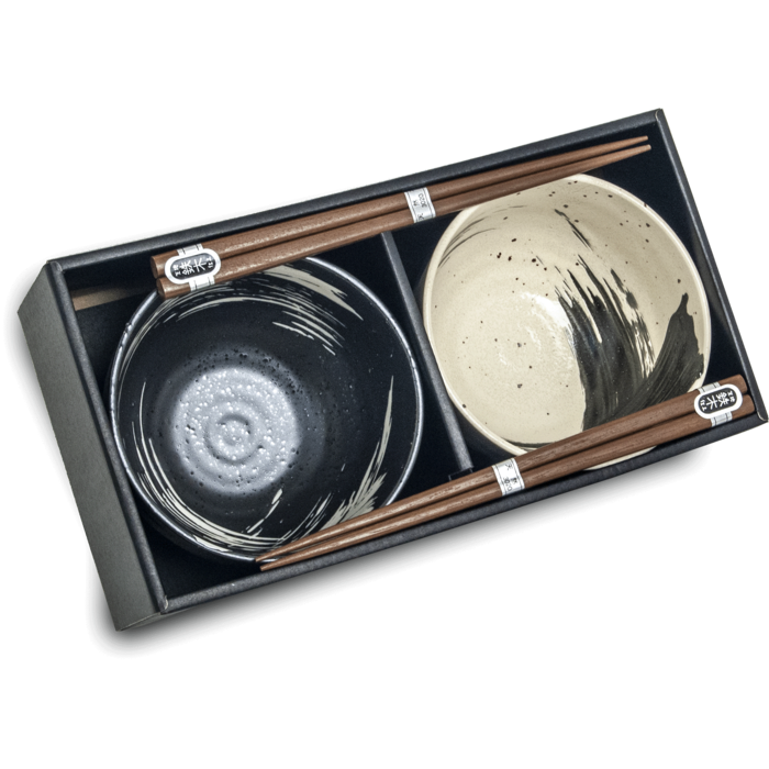 Kom Set Zwart wit 2 stuks -  Edo Japan 6041066