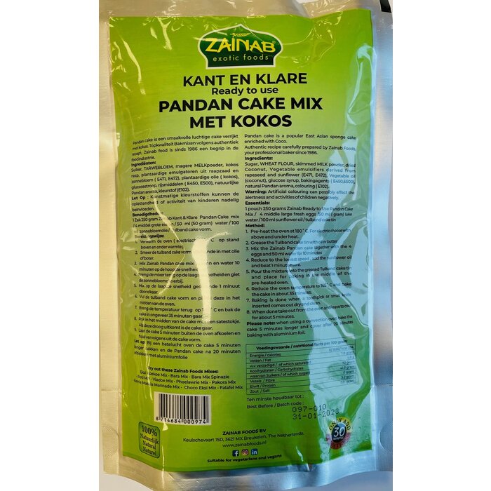 Pandan Cake Mix 250g Zainab
