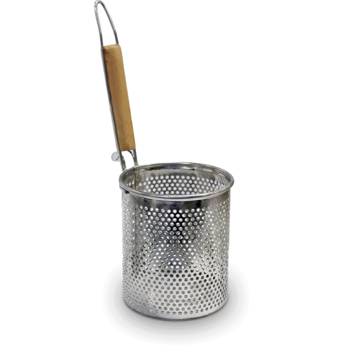 RVS Vergiet noodles Ø14cm H16cm met hout handvat 6088148